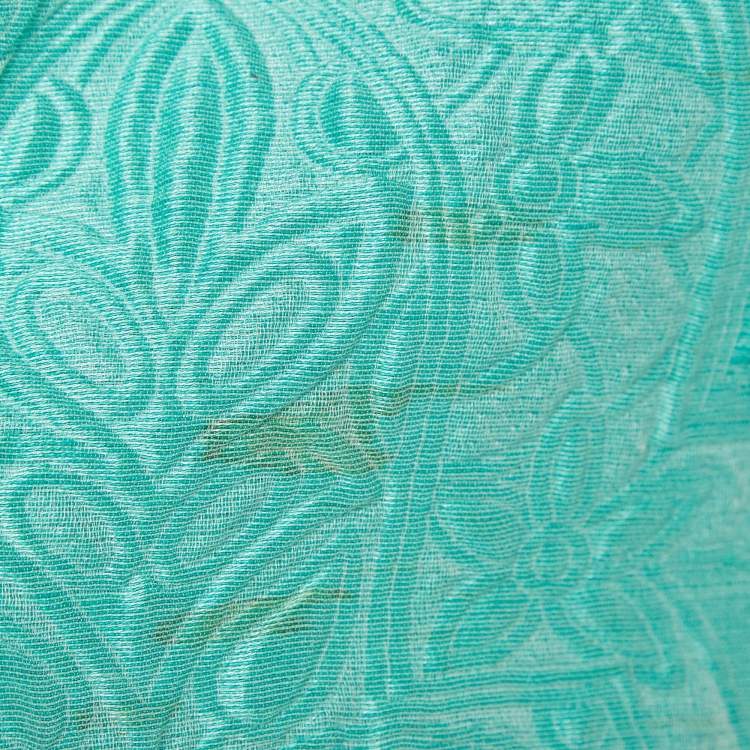 مملوكة مسبقًا Oscar de la Renta Pink/Green Lace and Cotton Blend Sleeveless Gown S