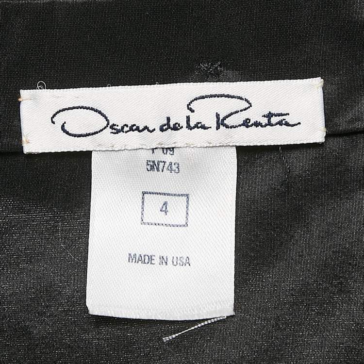 Pre Owned Oscar de la Renta Black Silk Draped Top