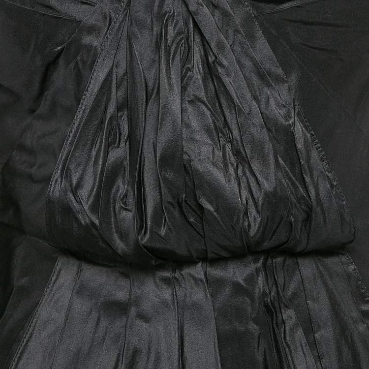 Pre Owned Oscar de la Renta Black Silk Draped Top