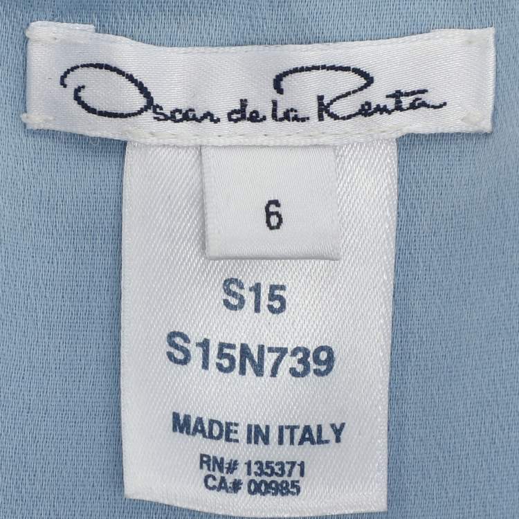 مملوكة مسب�قًا Oscar de la Renta Blue Wool Silk Top M