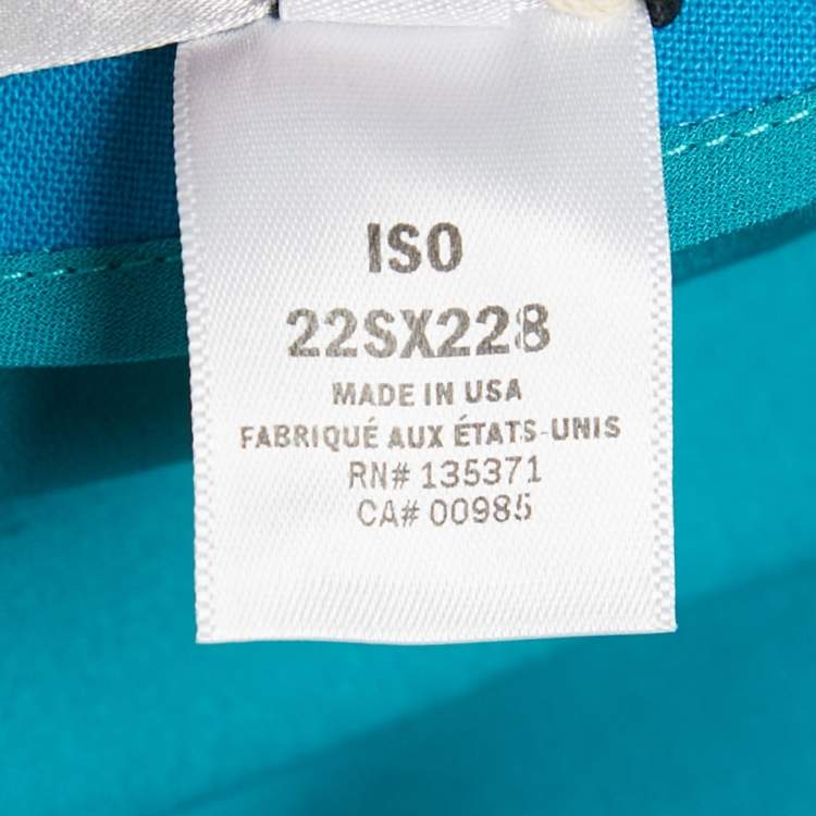 Pre Owned Oscar de la Renta Blue Wool Ruched Midi Dress XL