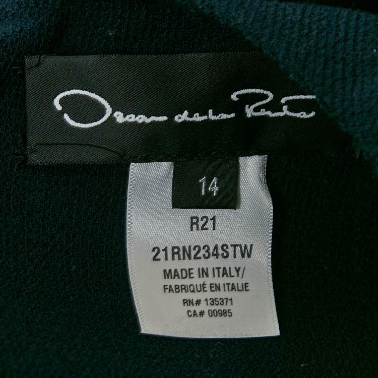 Pre Owned Oscar de la Renta Blue Wool Short Dress XL