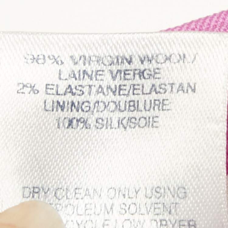 Pre Owned Oscar de la Renta Pink Stretch Wool Belted Culottes XL