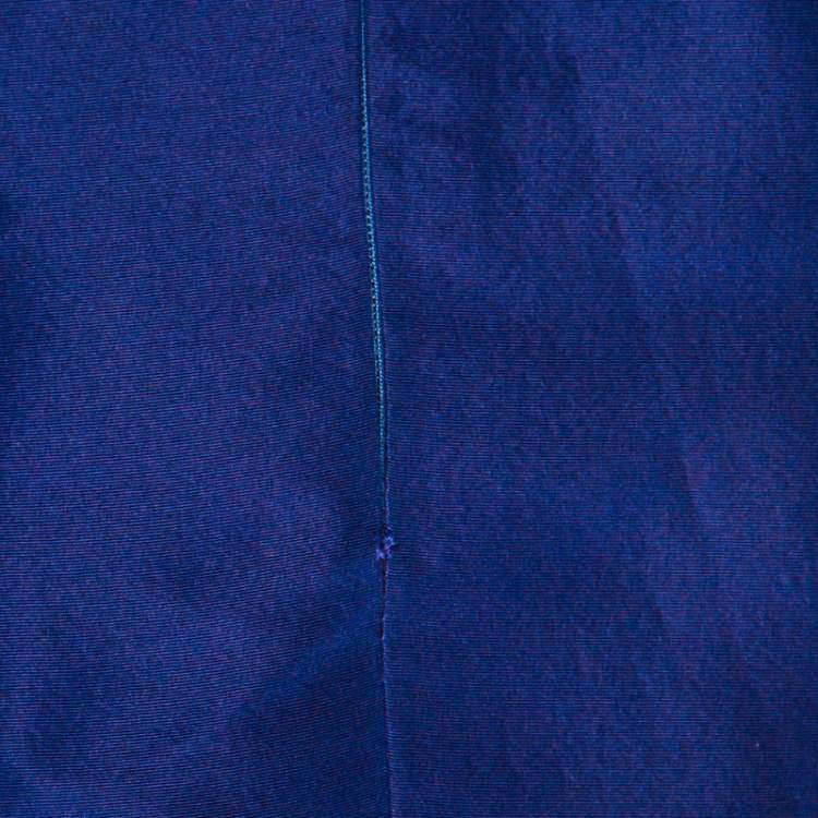 Pre Owned Oscar de la Renta Cobalt Blue Silk Fit and Flare Sleeveless Dress S