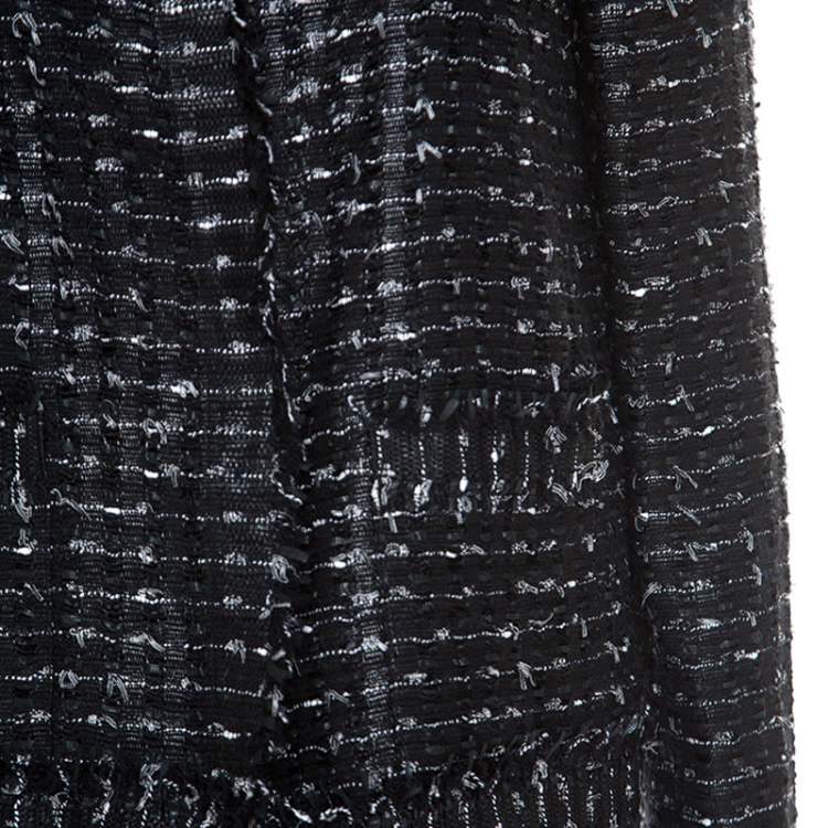 Pre Owned Oscar de la Renta Black Tweed Blazer M