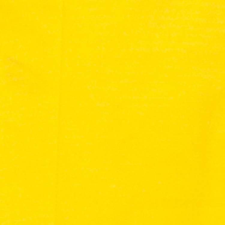 Pre Owned Oscar De La Renta Yellow Stretch Cotton Ruffled Hem Midi Dress S