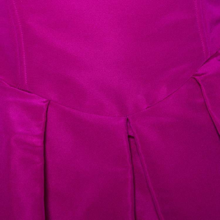 Pre Owned Oscar de la Renta Pink Silk Sleeveless Evening Gown S