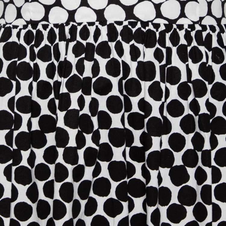 مملوكة مسبقًا Oscar de la Renta Polka Dotted Cotton Poplin Dress M 