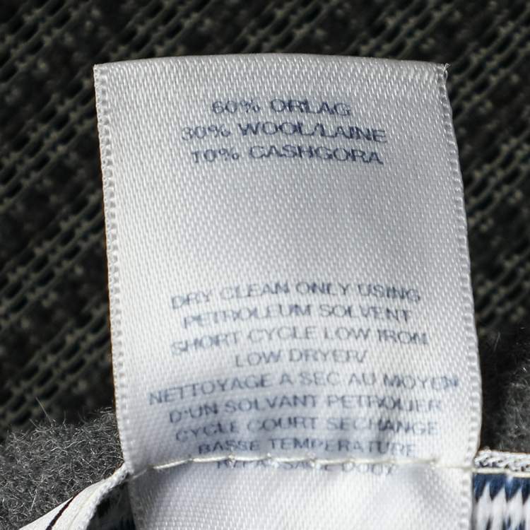 Pre Owned Oscar de la Renta Grey Orylag Wool Hooded Cape S