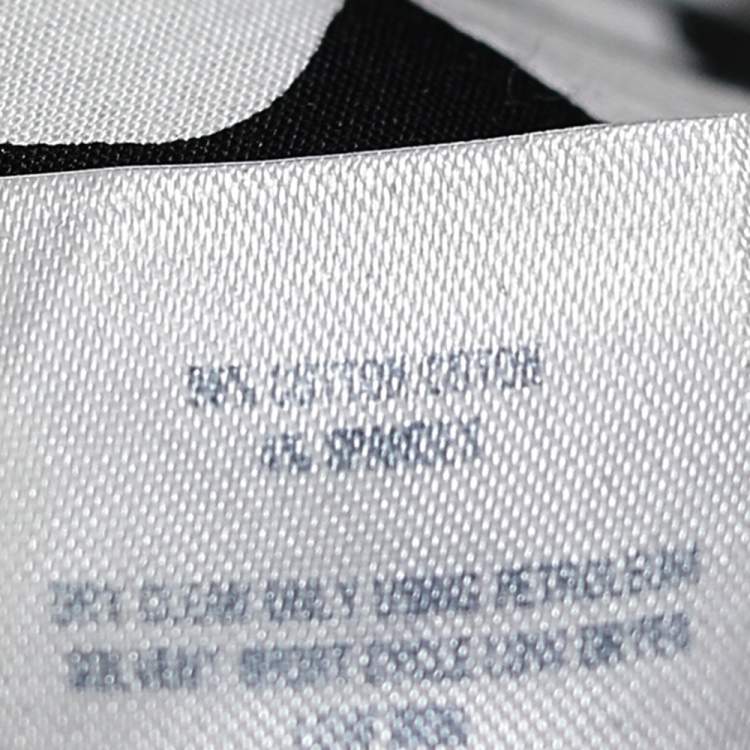 Pre Owned Oscar de la Renta Monochrome Polka Dot Print Cotton Dress S