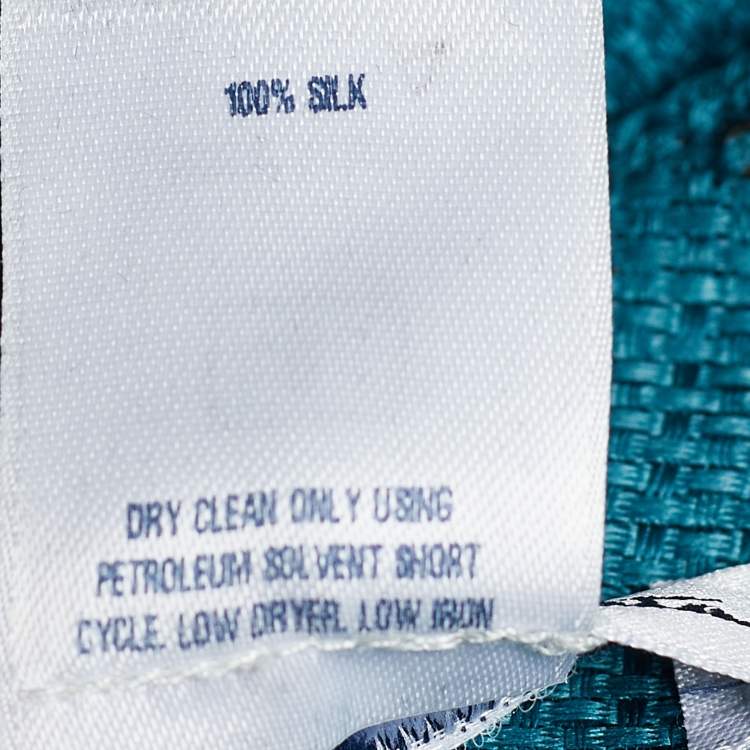 مملوكة مسبقًا Oscar de la Renta Teal Blue Basket Weave Cocktail Dress M