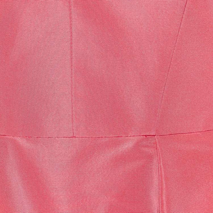 Pre Owned Oscar de la Renta Pink Silk Bow Back Detail Mini Dress M