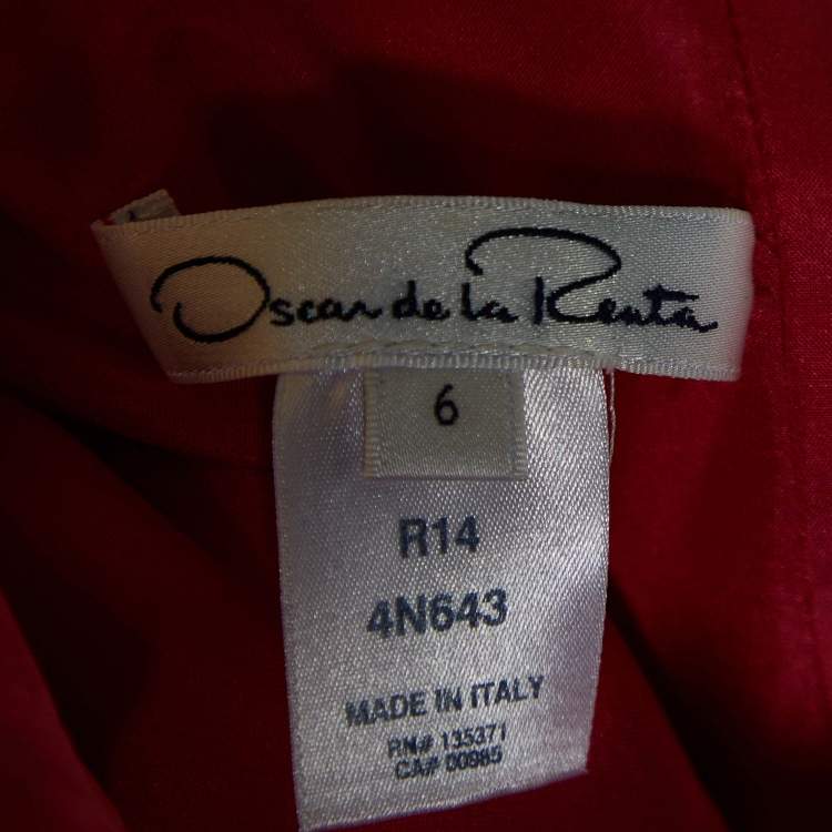 Pre Owned Oscar de la Renta Pink Silk Bow Back Detail Mini Dress M