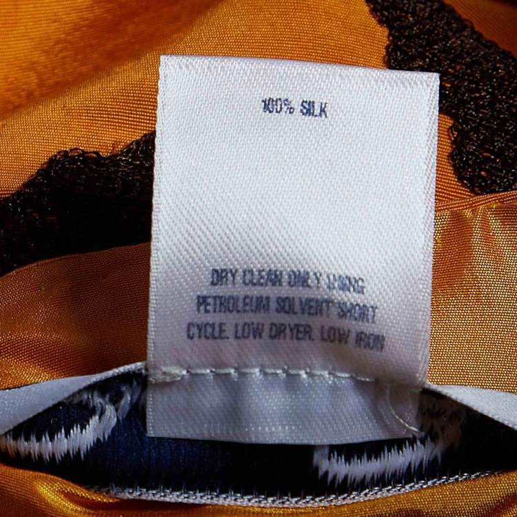 مملوكة مسبقًا Oscar de la Renta Orange Tie-Dye Silk Embroidered Open Front Jacket M