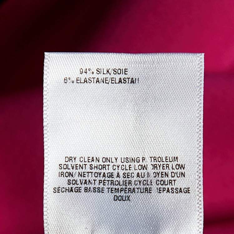 Pre Owned Oscar de la Renta Pink Silk Crepe Draped Gown S