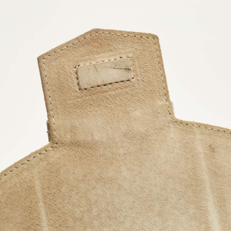 Pre Owned Oscar De La Renta Gold Watersnake Leather Small Grafton Clutch