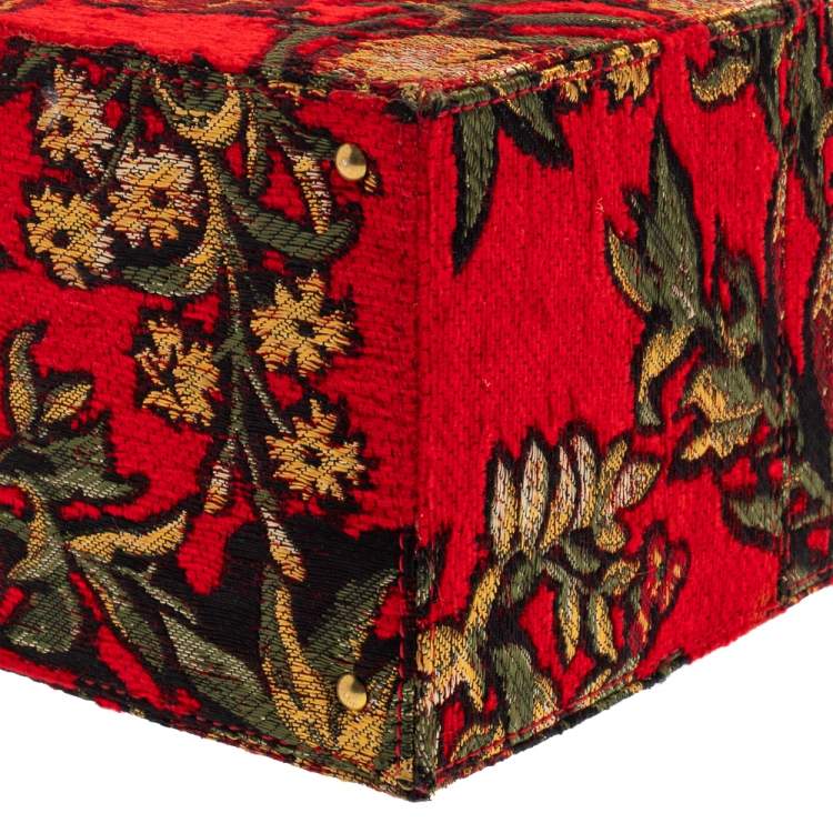 Pre Owned Oscar de la Renta Multicolor  Floral Print Fabric and Leather Alibi Box Bag