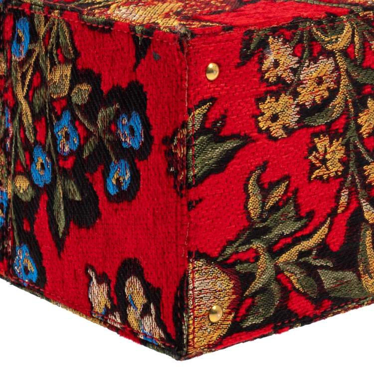Pre Owned Oscar de la Renta Multicolor  Floral Print Fabric and Leather Alibi Box Bag