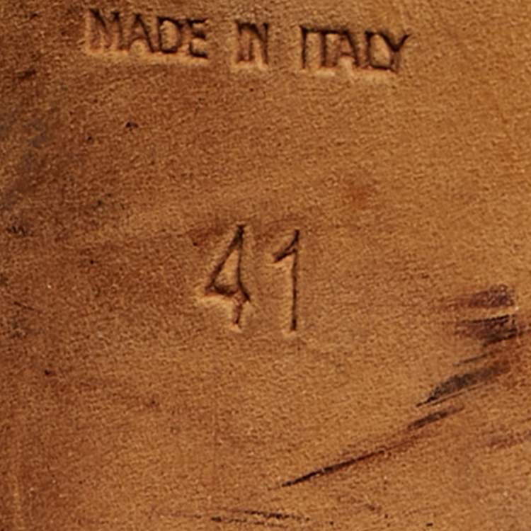 Pre Owned Oscar de la Renta Size 38 Beige Python Leather Peep Toe Pumps