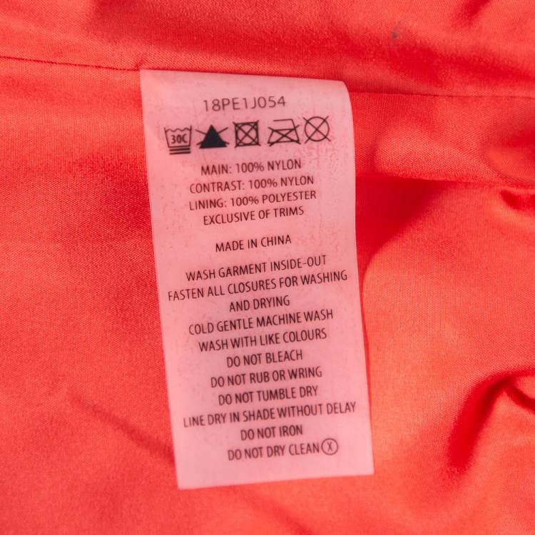 Pre Owned P.E Nation Orange Perforated Synthetic Bomber Jacket M