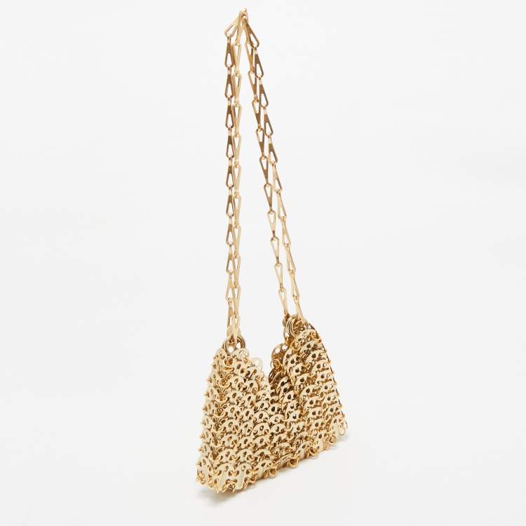 Pre Owned Paco Rabanne Gold Chain Link Metal Mini Crossbody Bag