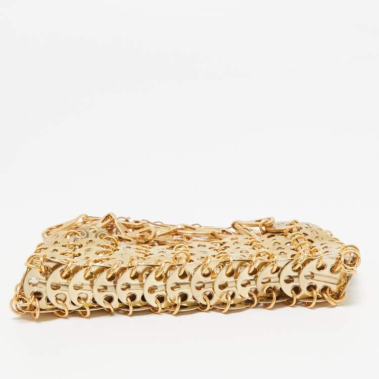 Pre Owned Paco Rabanne Gold Chain Link Metal Mini Crossbody Bag