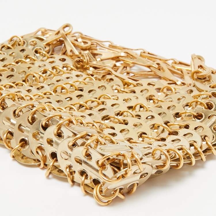 Pre Owned Paco Rabanne Gold Chain Link Metal Mini Crossbody Bag