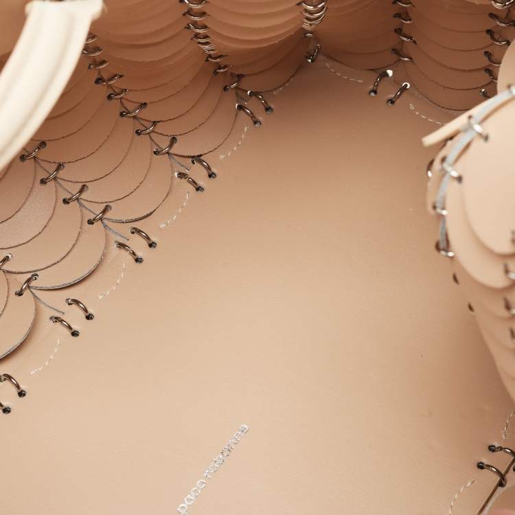 Pre Owned Paco Rabanne Cream Leather Pacoio Tote