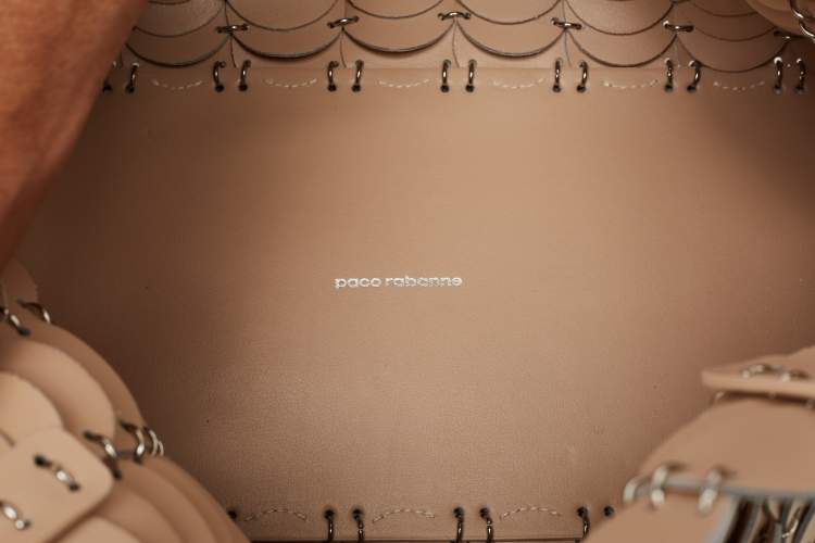 Pre Owned Paco Rabanne Cream Leather Pacoio Tote