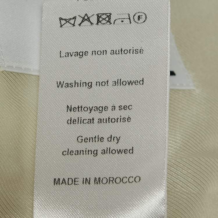 Pre Owned Paco Rabanne Cream Rose Print Cotton and Plisse Skirt Suit M/L