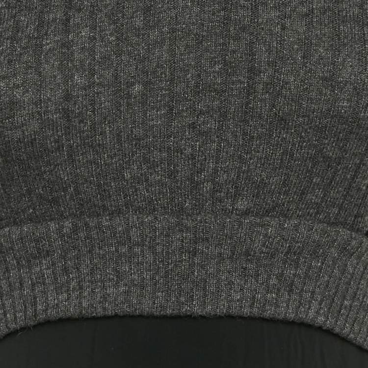 Pre Owned Paco Rabanne Grey/Black Wool Detachable Sleeve Jumper S