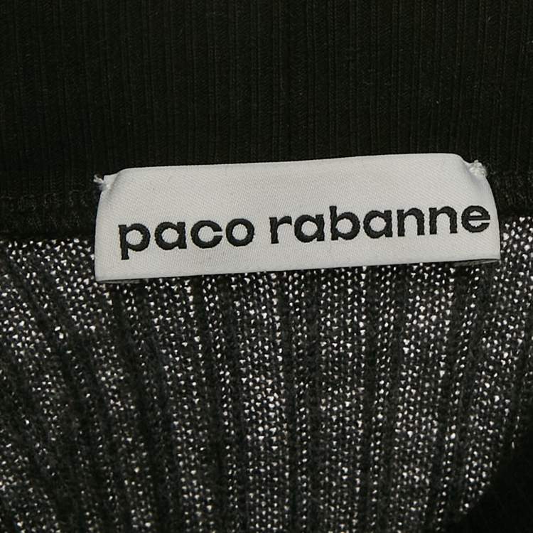 Pre Owned Paco Rabanne Grey/Black Wool Detachable Sleeve Jumper S