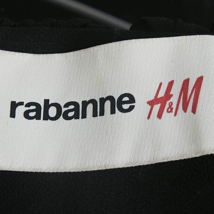 Pre Owned Rabanne x H&M Black Studded Chiffon Flounce Maxi Dress S