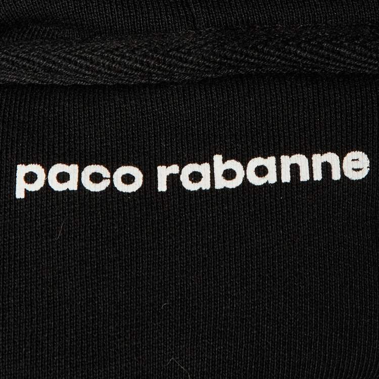 Pre Owned Paco Rabanne Black Cotton Hooded Sweatshirt XL