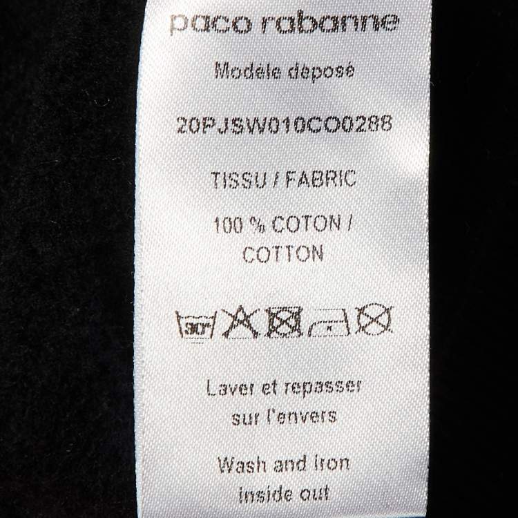 Pre Owned Paco Rabanne Black Cotton Hooded Sweatshirt XL