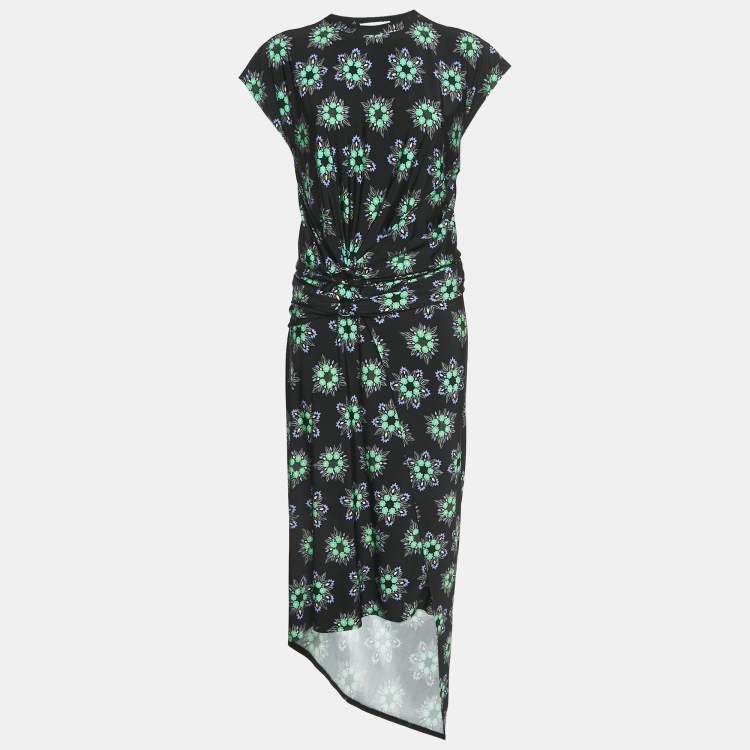 Pre Owned Paco Rabanne Black Floral Print Jersey Skirt and Top Set M