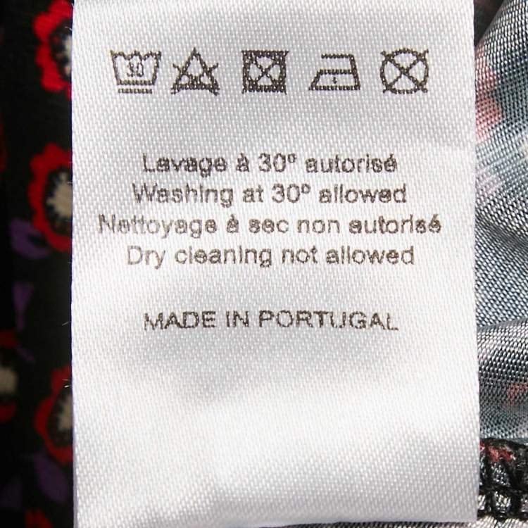 Pre Owned Paco Rabanne Black Floral Print Jersey Ruched Jupe Mini Skirt S
