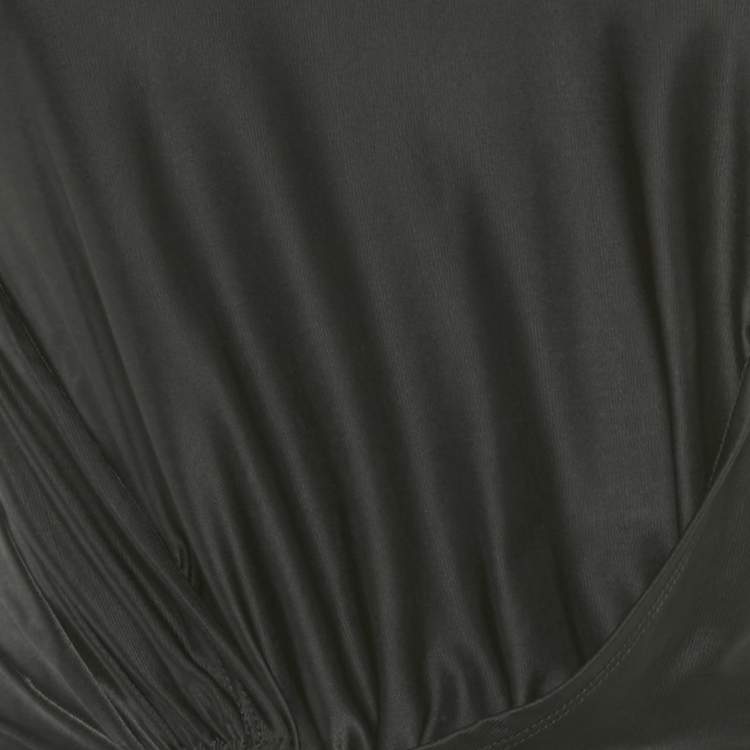 Pre Owned Paco Rabanne Black Jersey Drape Top S