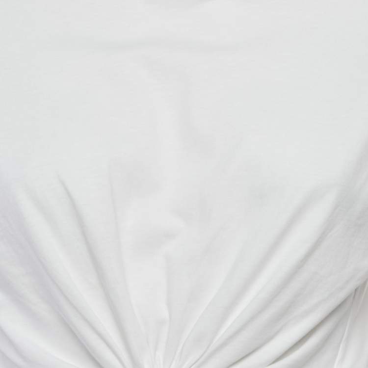 مملوكة مسبقًا Paco Rabanne White Cotton Knit Ring Detail Top XS