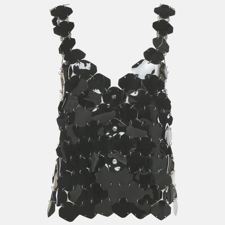 Pre Owned Paco Rabanne Black Acetate Disco Top M