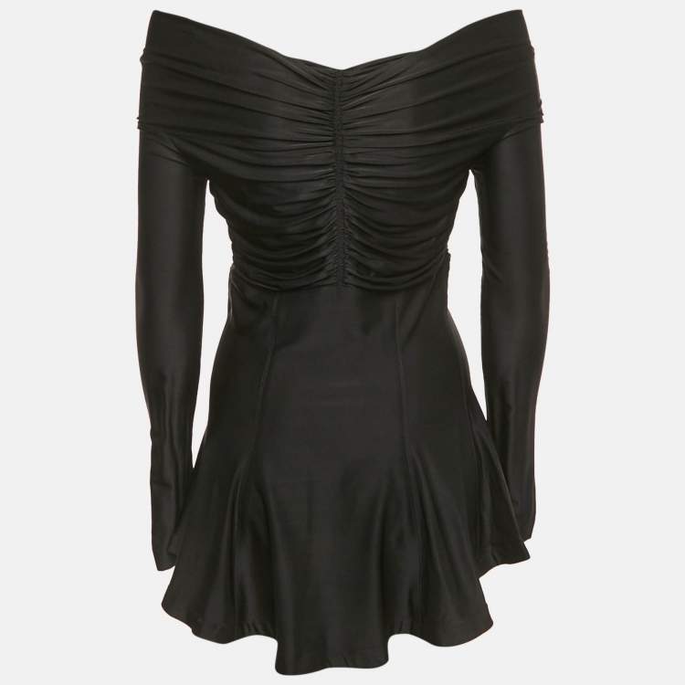 Pre Owned Paco Rabanne Black Jersey Ruched Top 