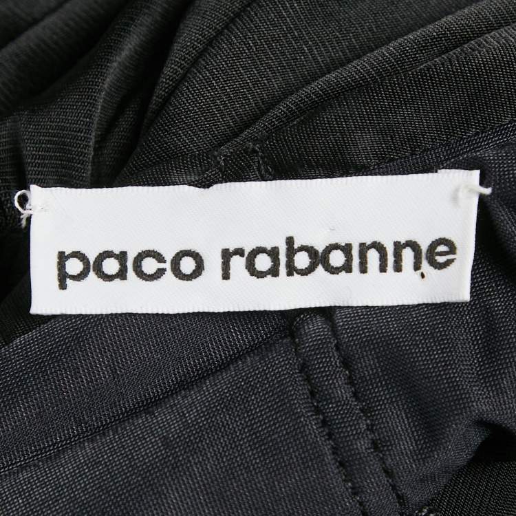 Pre Owned Paco Rabanne Black Jersey Ruched Top 