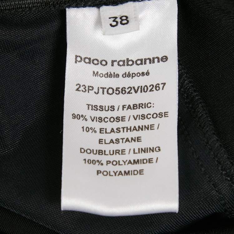 Pre Owned Paco Rabanne Black Jersey Ruched Top 