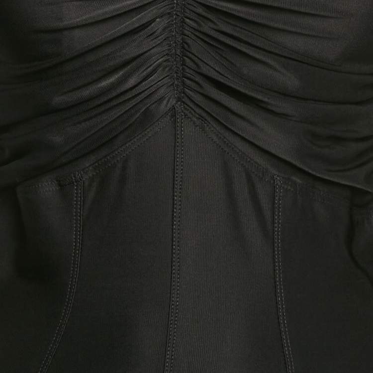 Pre Owned Paco Rabanne Black Jersey Ruched Top 