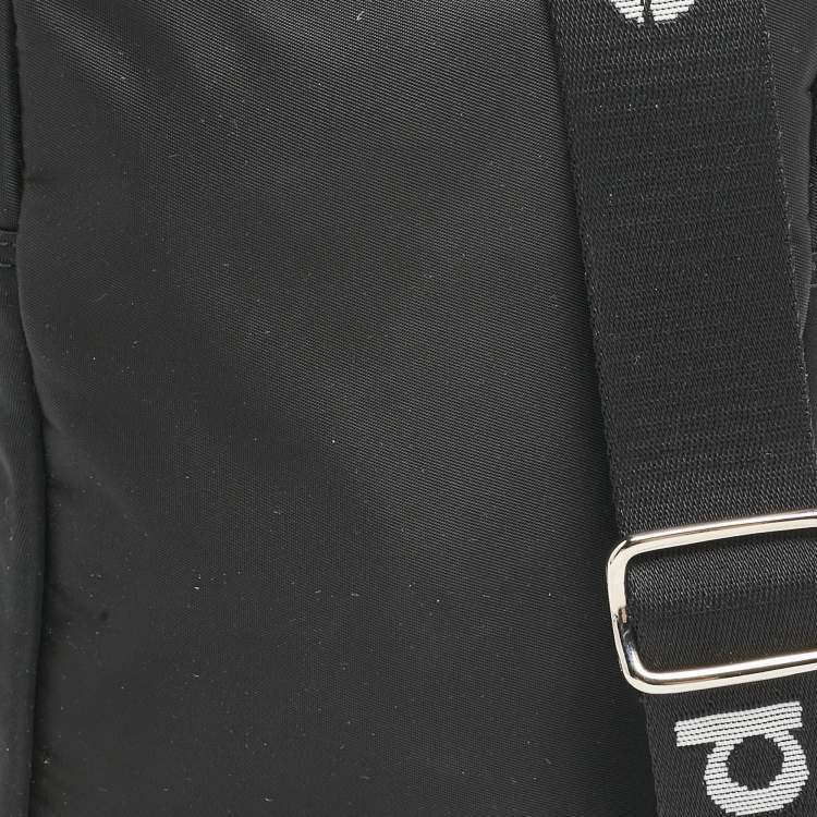 Pre Owned Paco Rabanne Black Nylon Logo Crossbody Bag