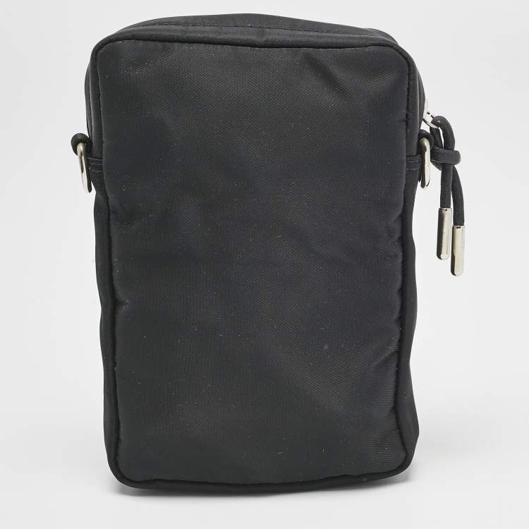 Pre Owned Paco Rabanne Black Nylon Logo Crossbody Bag