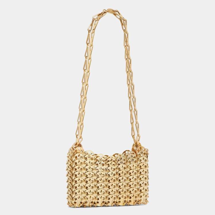Pre Owned Paco Rabanne Gold Chain Link Metal Mini Crossbody Bag