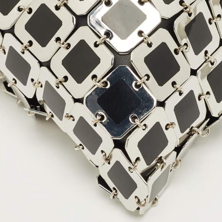 Pre Owned Paco Rabanne Black/Silver Metal Square Illusion Shoulder Bag