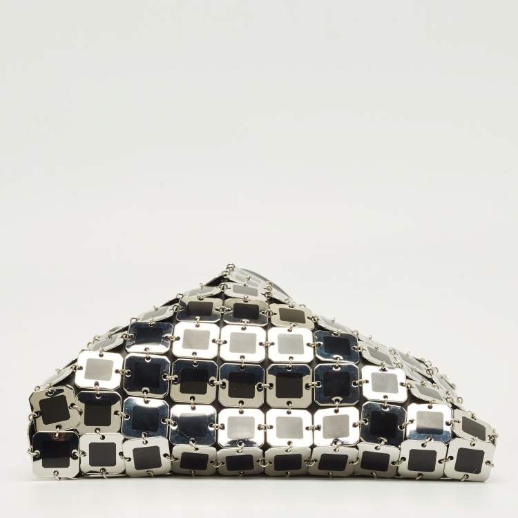 Pre Owned Paco Rabanne Black/Silver Metal Square Illusion Shoulder Bag