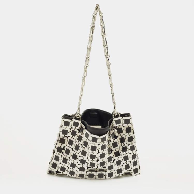 Pre Owned Paco Rabanne Black/Silver Metal Square Illusion Shoulder Bag